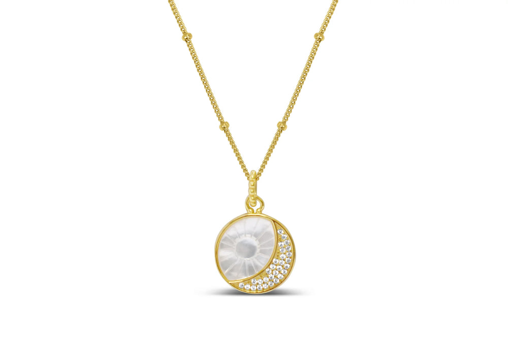 Sun and Moon Necklace- Gold