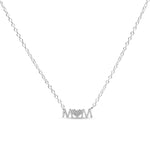Mom Heart CZ Simply Stated Necklace- Sterling Silver