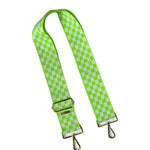 Checker Patterned Bag Strap- Green and White