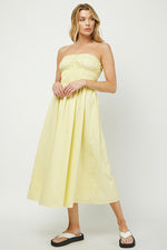 Poplin Tube Maxi Dress- Lemon