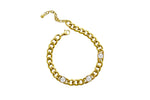 Cuban Link Chain Bracelet- Gold w/ CZ