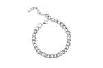 Cuban Link Chain Bracelet- Silver w/ CZ