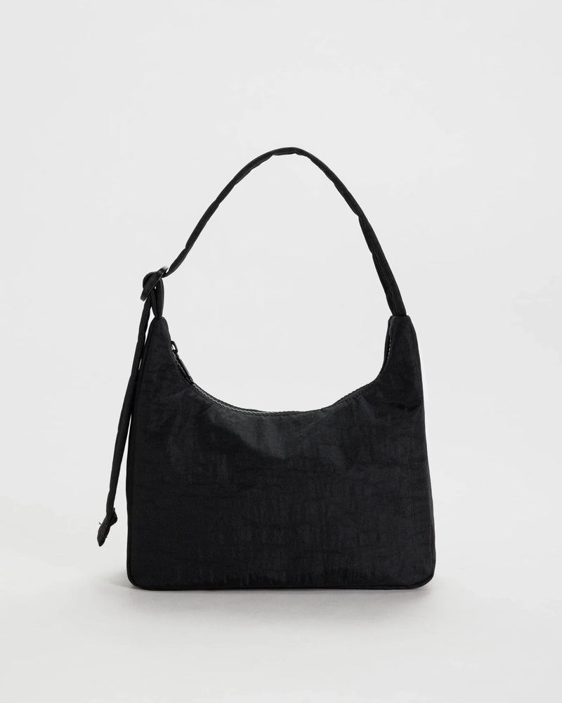 Mini Nylon Shoulder Bag- Black
