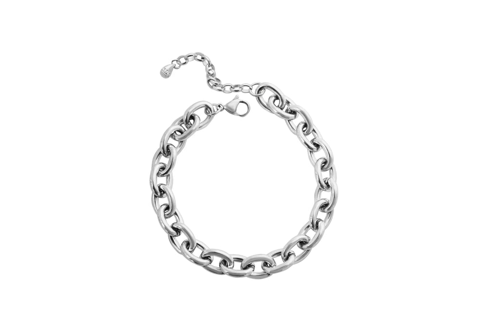 Bold Oval Link Bracelet- Silver