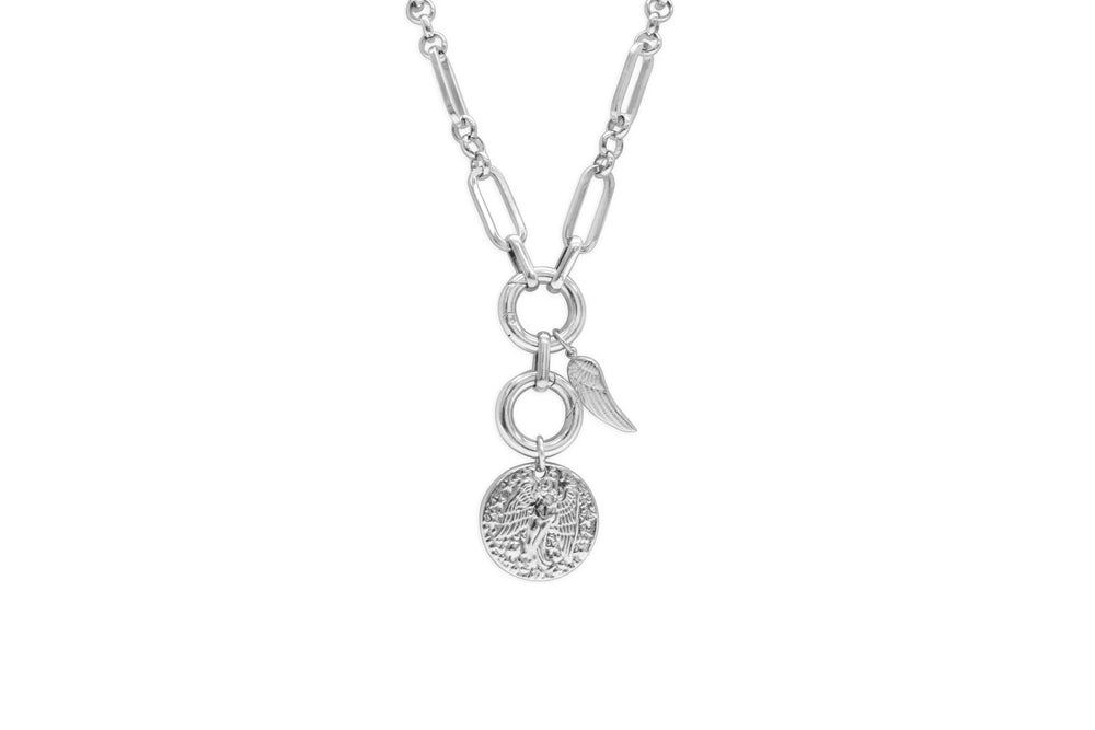 Charm Up Necklace in Brave Wings- Silver