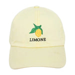 Limone Embroidered Cotton Baseball Cap- Pale Yellow