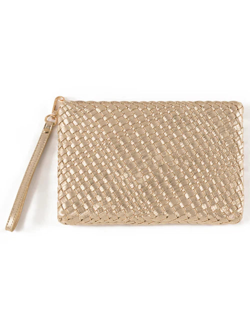 Blythe Zip Wristlet- Gold