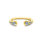Graduated CZ Droplet Ring- Gold