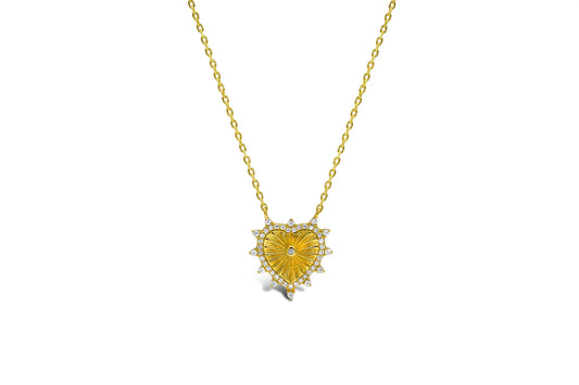 A Charming Story- Sacred Heart Necklace 14K Gold