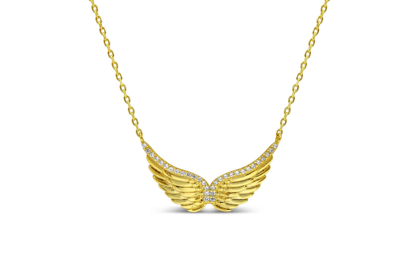 A Charming Story- Guardian Angel Wings Necklace 14K Gold