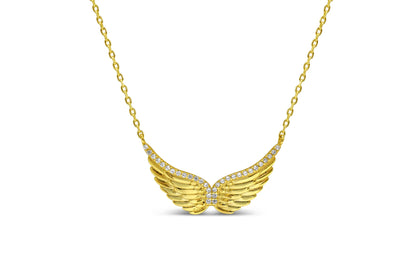 A Charming Story- Guardian Angel Wings Necklace 14K Gold