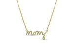 Pave Mom CZ Dangle Necklace- Gold