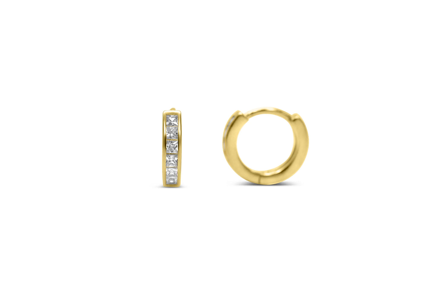 Huggie Hoop CZ Channel - Gold