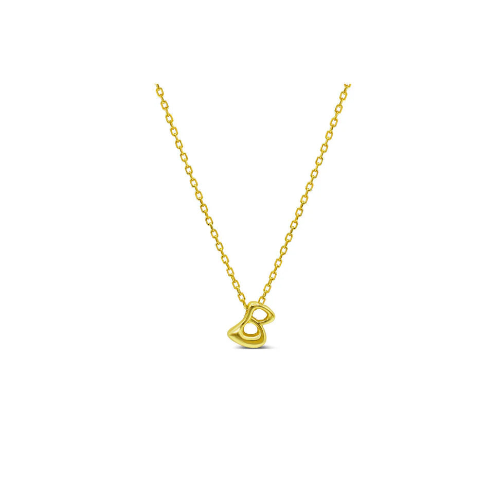 Bubble Loveable Letter Necklace- 14k Gold