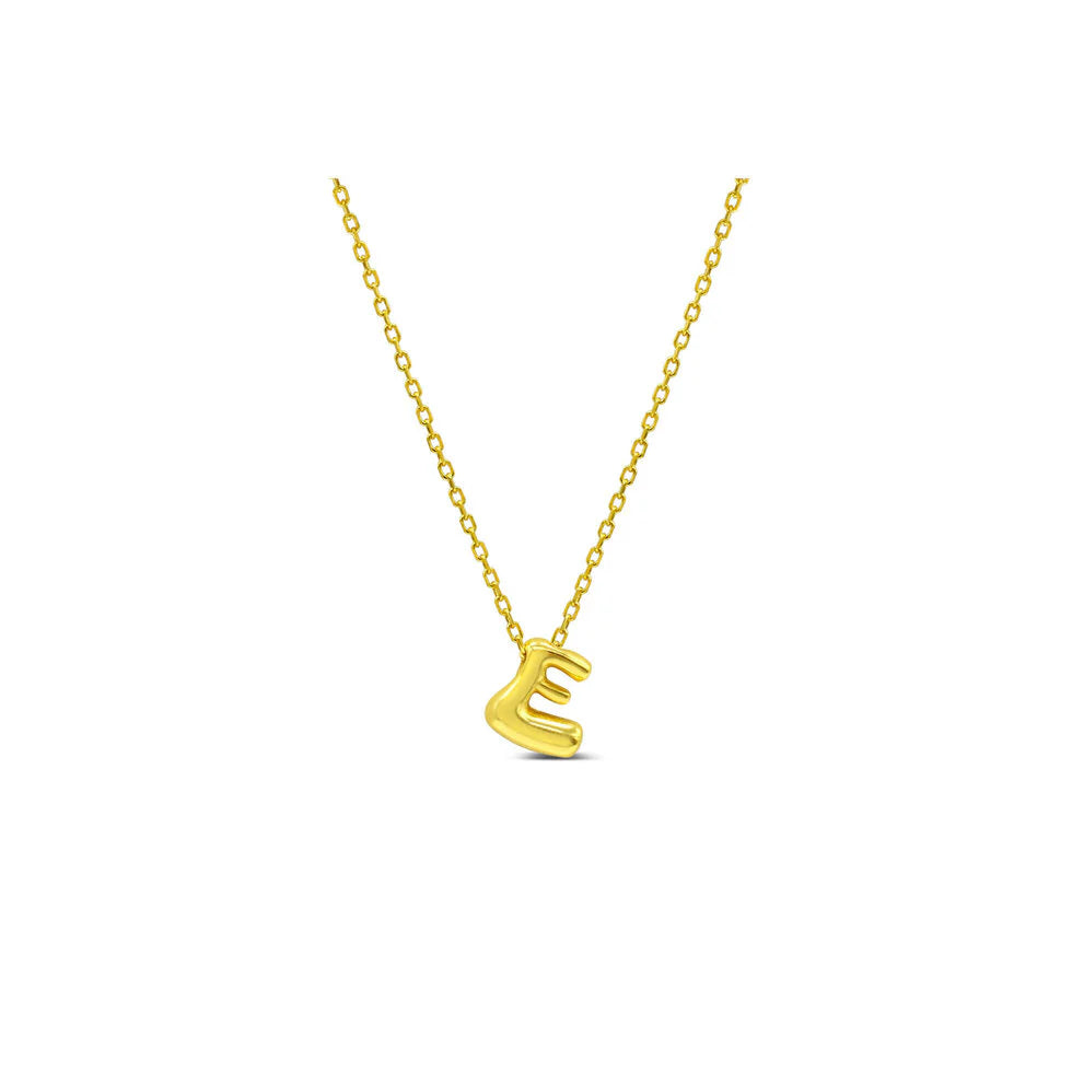 Bubble Loveable Letter Necklace- 14k Gold