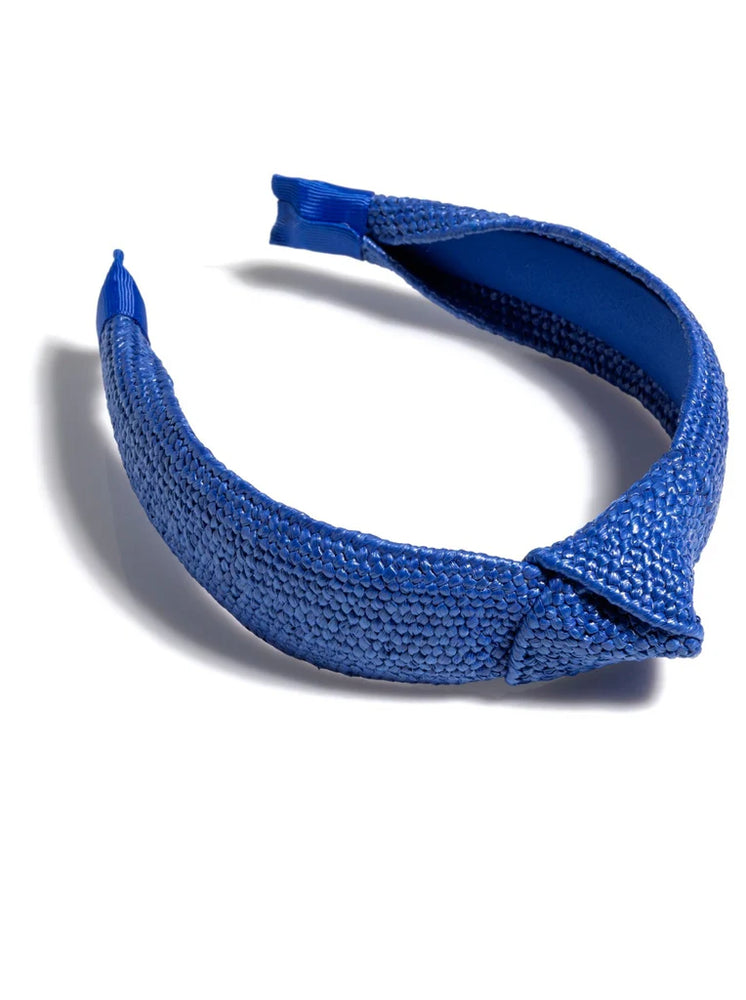 Knotted Woven Headband- Blue