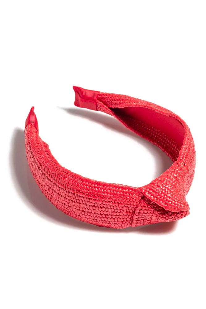 Knotted Woven Headband- Red
