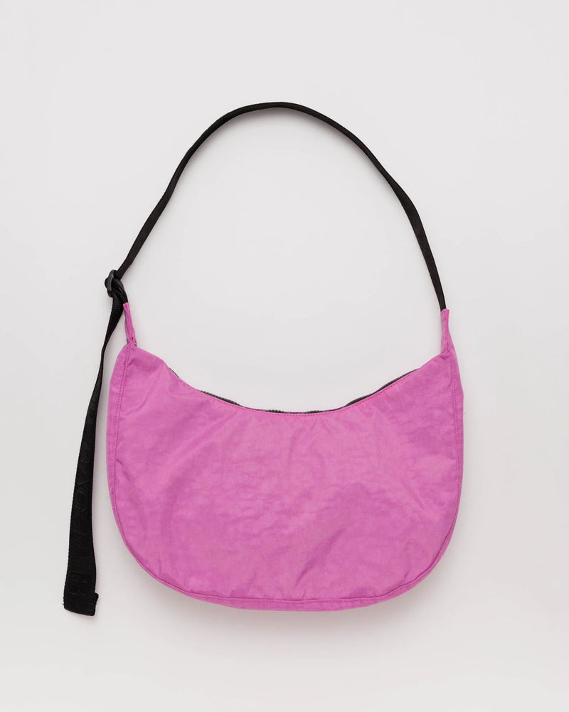 Medium Nylon Crescent Bag- Extra Pink
