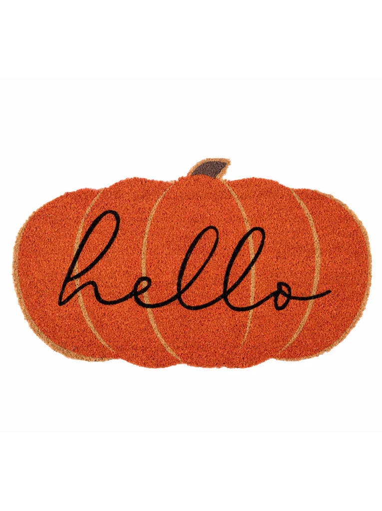 Hello Pumpkin Doormat- Orange