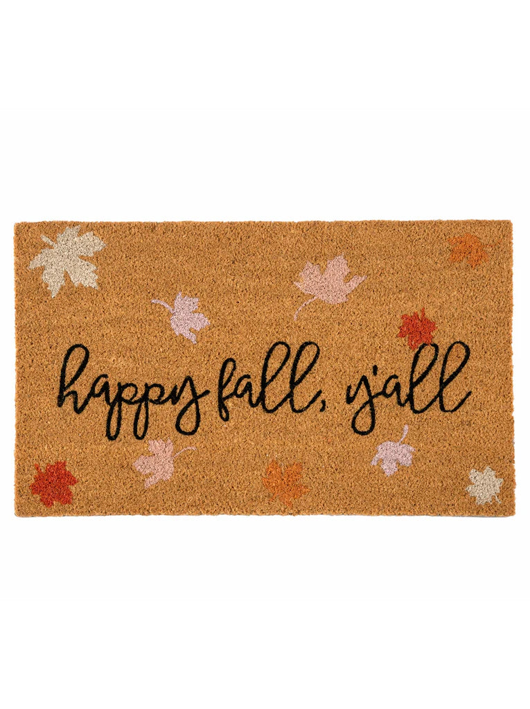 Happy Fall Y'all Doormat- Natural