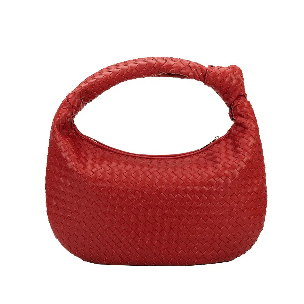 Brigitte Woven Shoulder Bag- Red