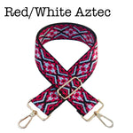 Bag Strap- Red/White Aztec