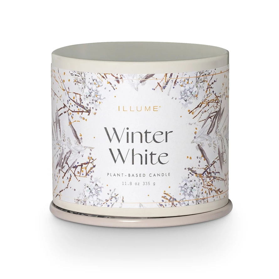 Winter White Large Tin Candle