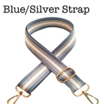 Bag Strap- Blue/Silver Stripe
