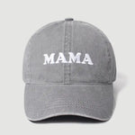 Mama Print Baseball Hat- Grey