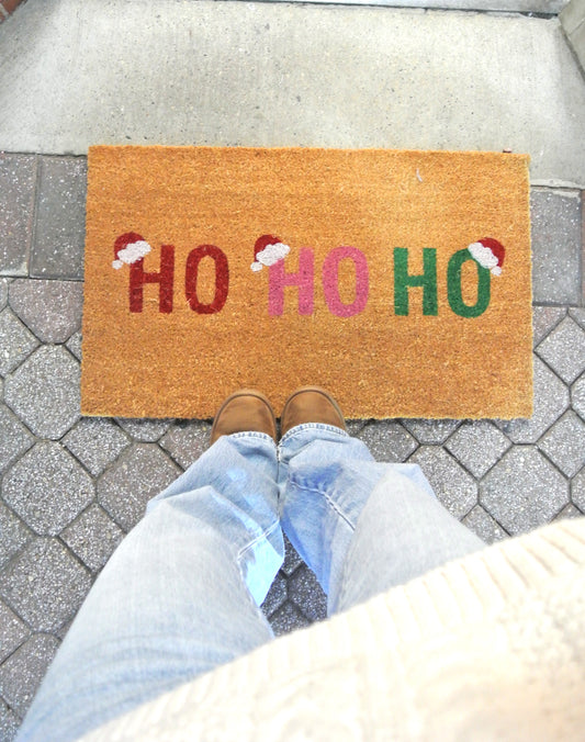 "Ho Ho Ho" Santa Hat Doormat