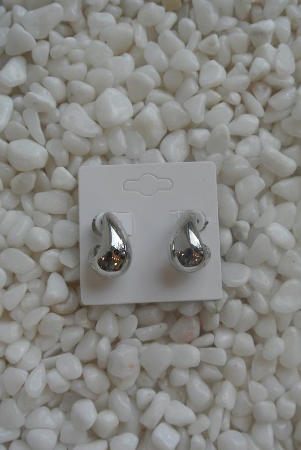 Balenciaga Teardrop Earrings- Silver