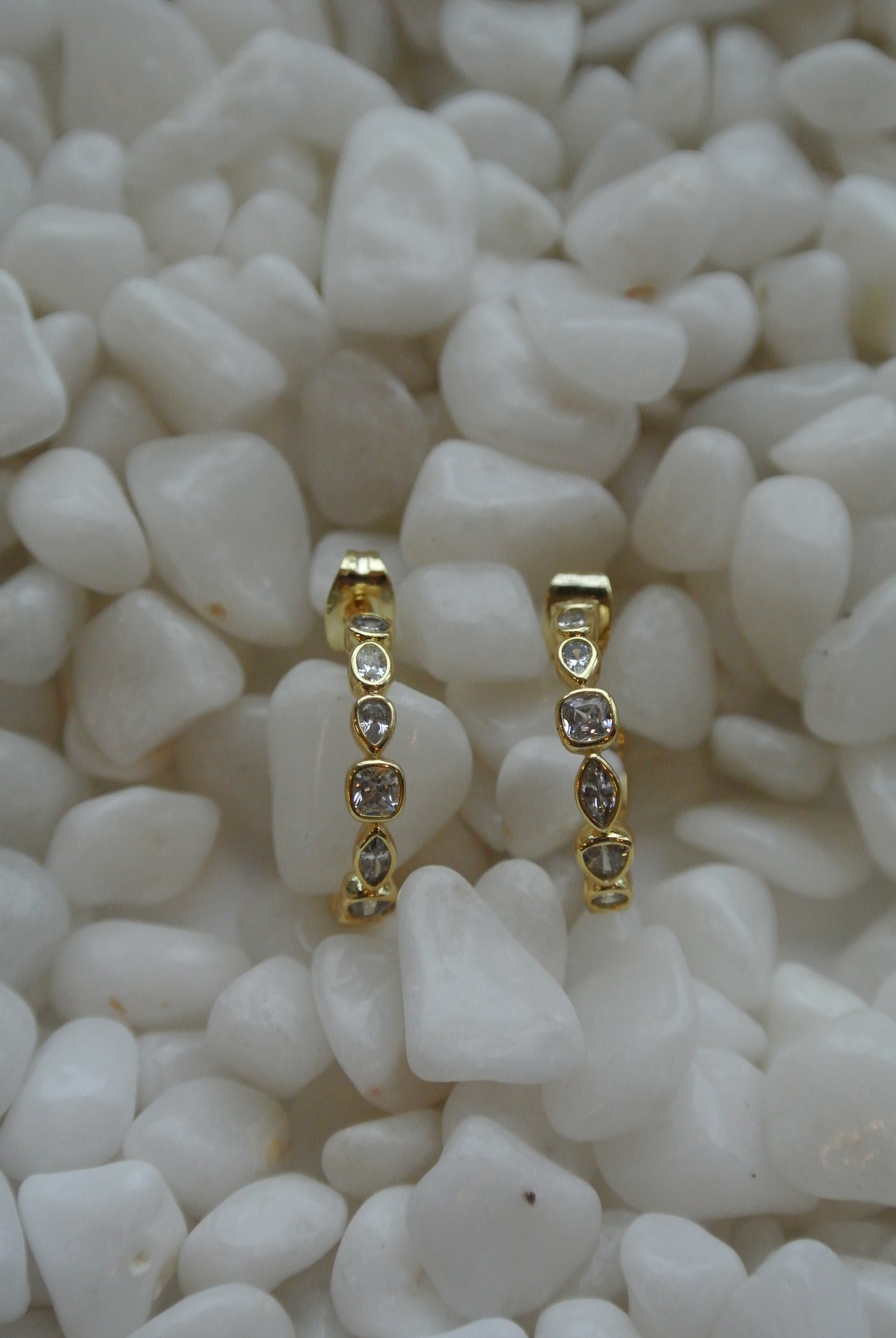 Gold Multi Shaped Hoop Earrings