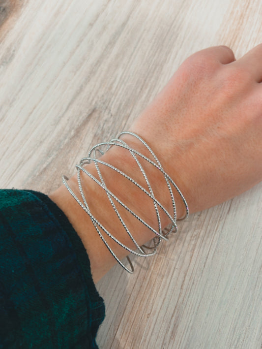 Silver Criss Cross Cuff