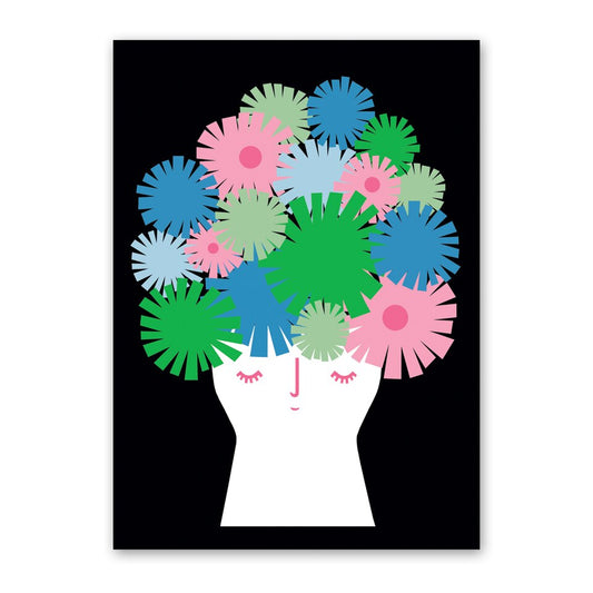 Flower Head Birthday Card