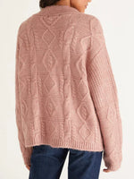 Ryleigh Cable Knit Cardigan- Sweet Pink