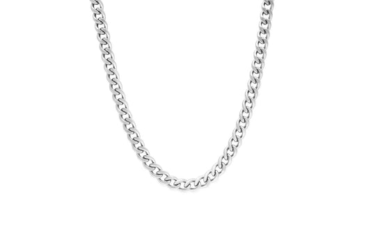 Cuban Link Chain Necklace- Silver