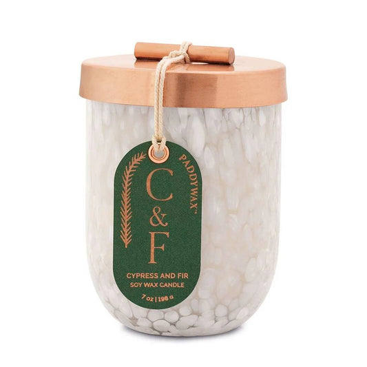 White Cheena Glass Jar - Cypress & Fir