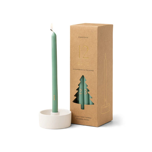 12 Days of Christmas Countdown Candle Set- Cypress Fir