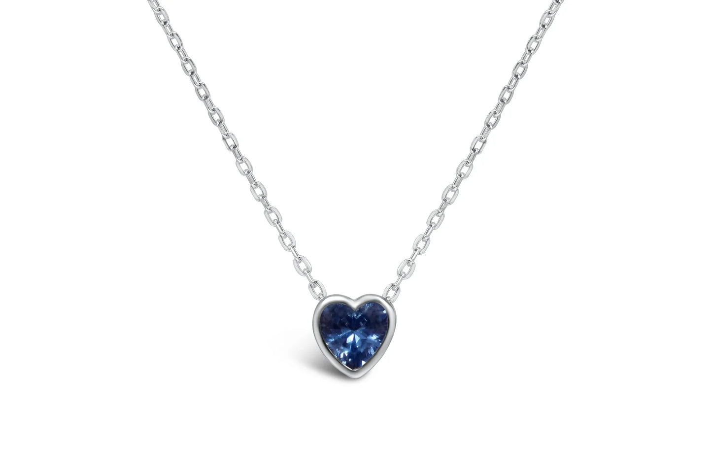 Bezel Heart Necklace- Zircon/December