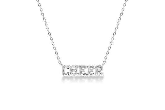 Go Team Cheer Necklace- Sterling Silver