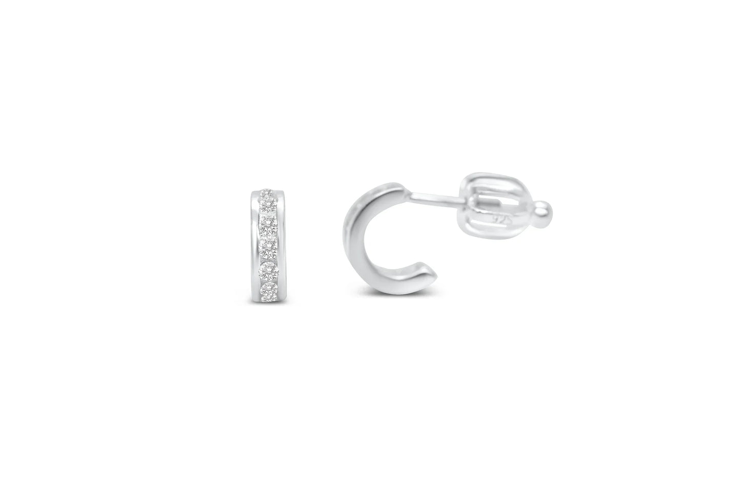 Half Hoop Earrings- Sterling Silver