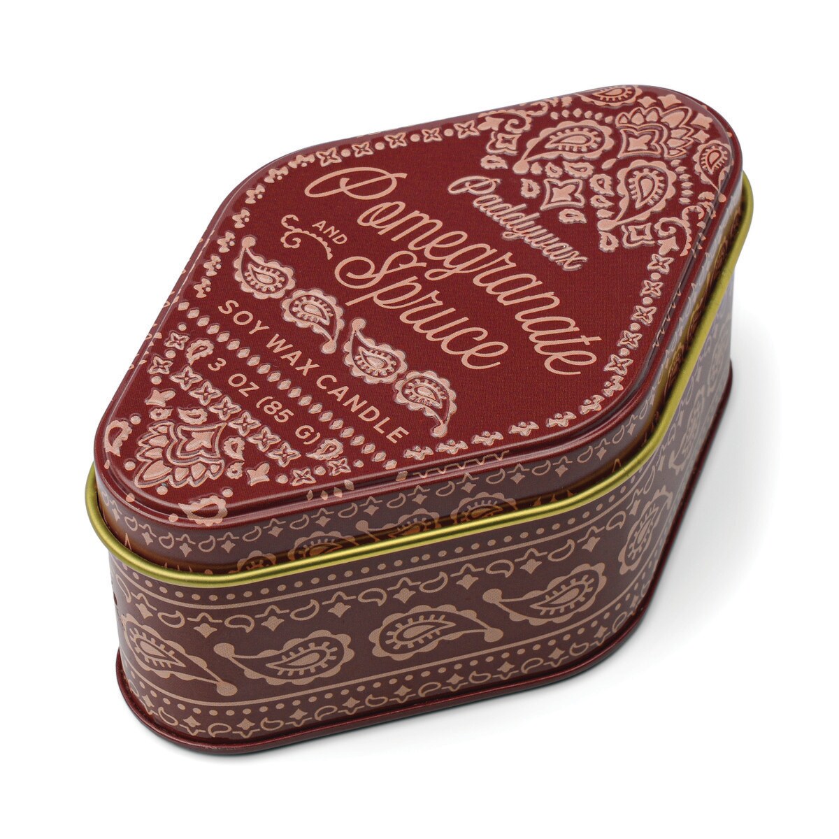 Station 3.5 oz Red Printed Bandana Patterned Tin - Pomegranate Spruce