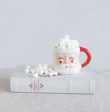 Stoneware Santa Mug