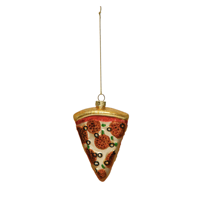 Glass Pizza Ornament