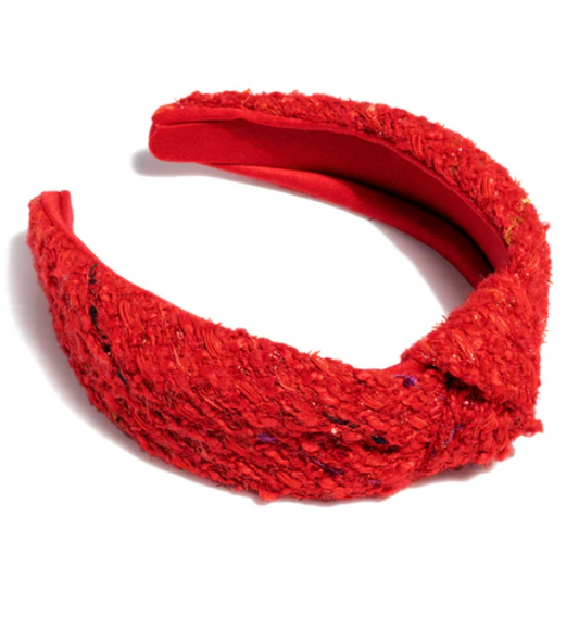 Boucle Knotted Headband- Ruby