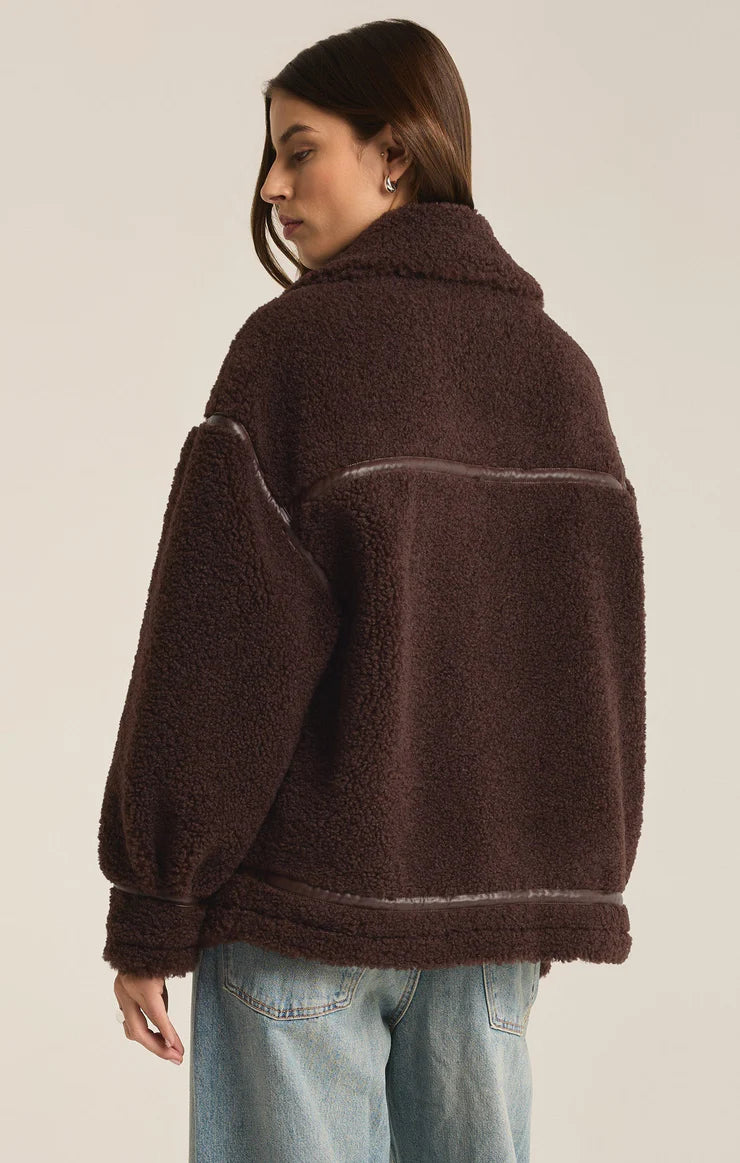 Ari Sherpa Coat- Dark Chocolate