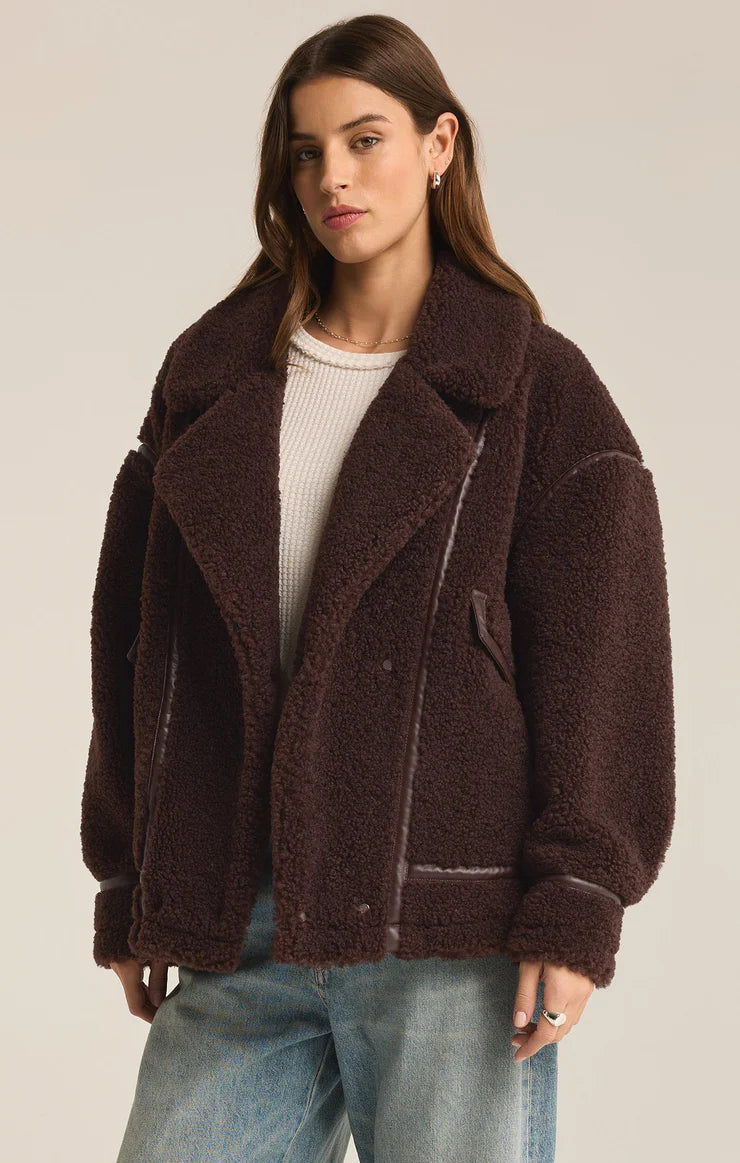 Ari Sherpa Coat- Dark Chocolate