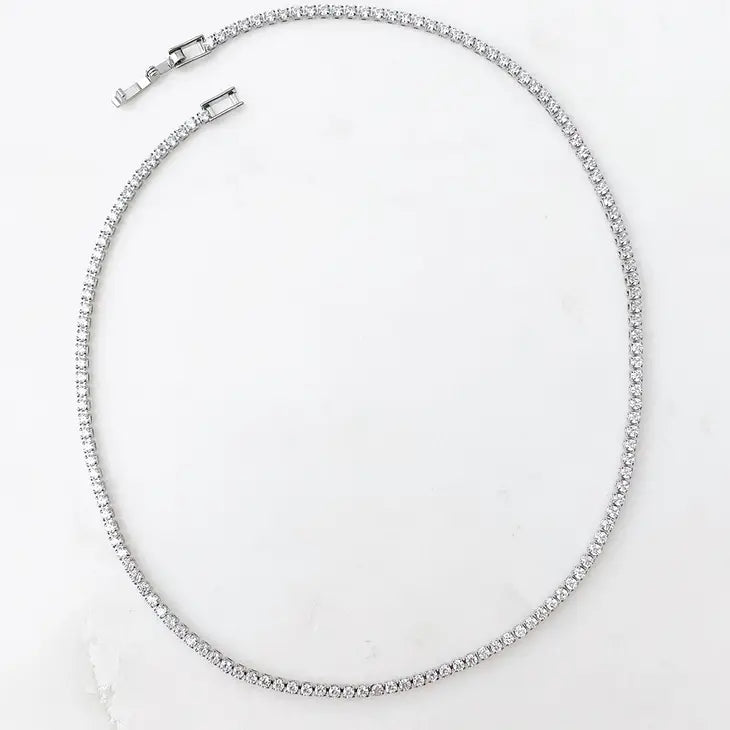 Tennis Necklace- Silver