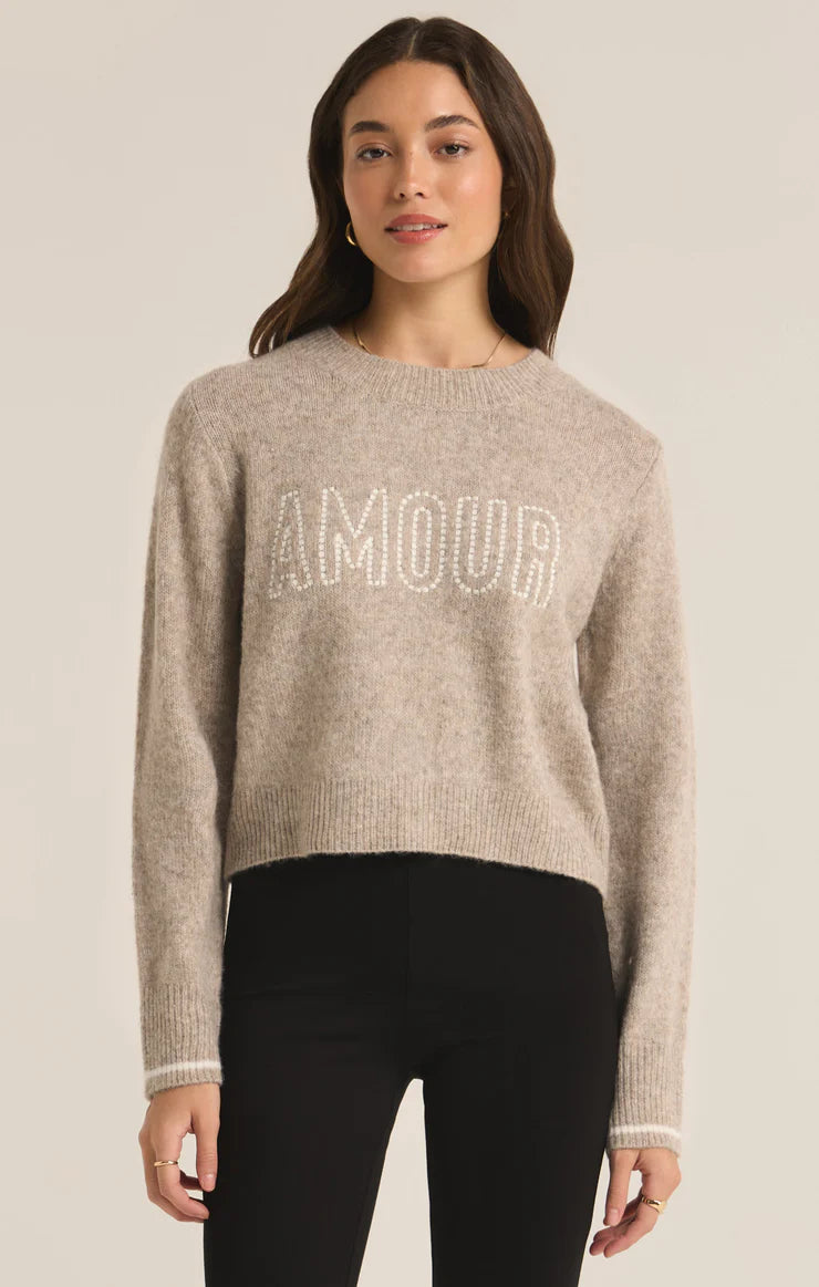 Amour Milan Sweater- Heather Taupe