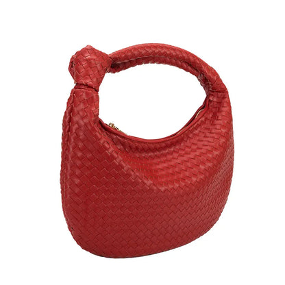 Brigitte Woven Shoulder Bag- Red